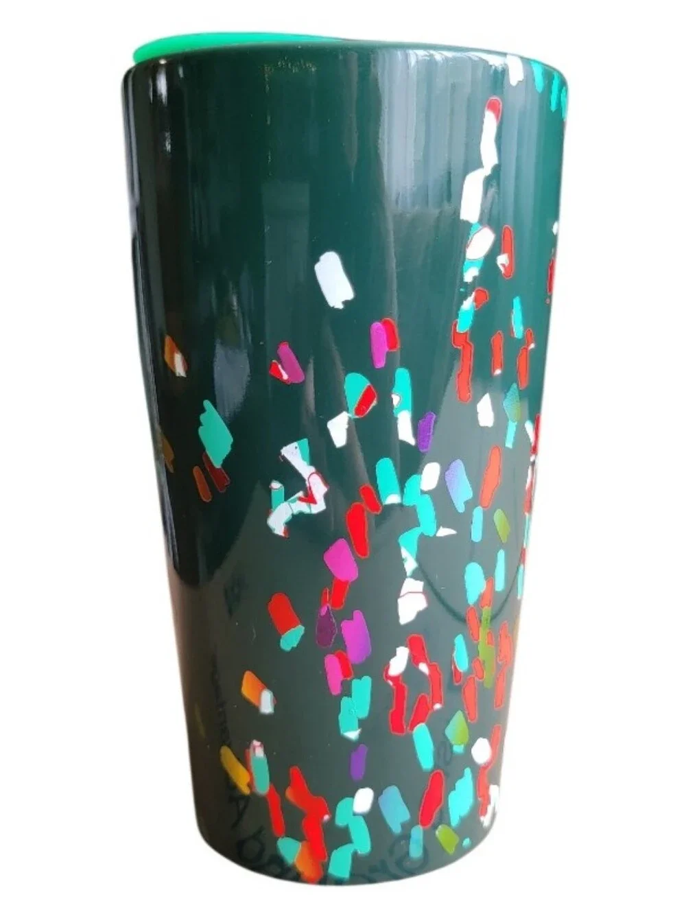 Starbucks 2019 Holiday Season Green Confetti Traveler Ceramic Coffee Mug